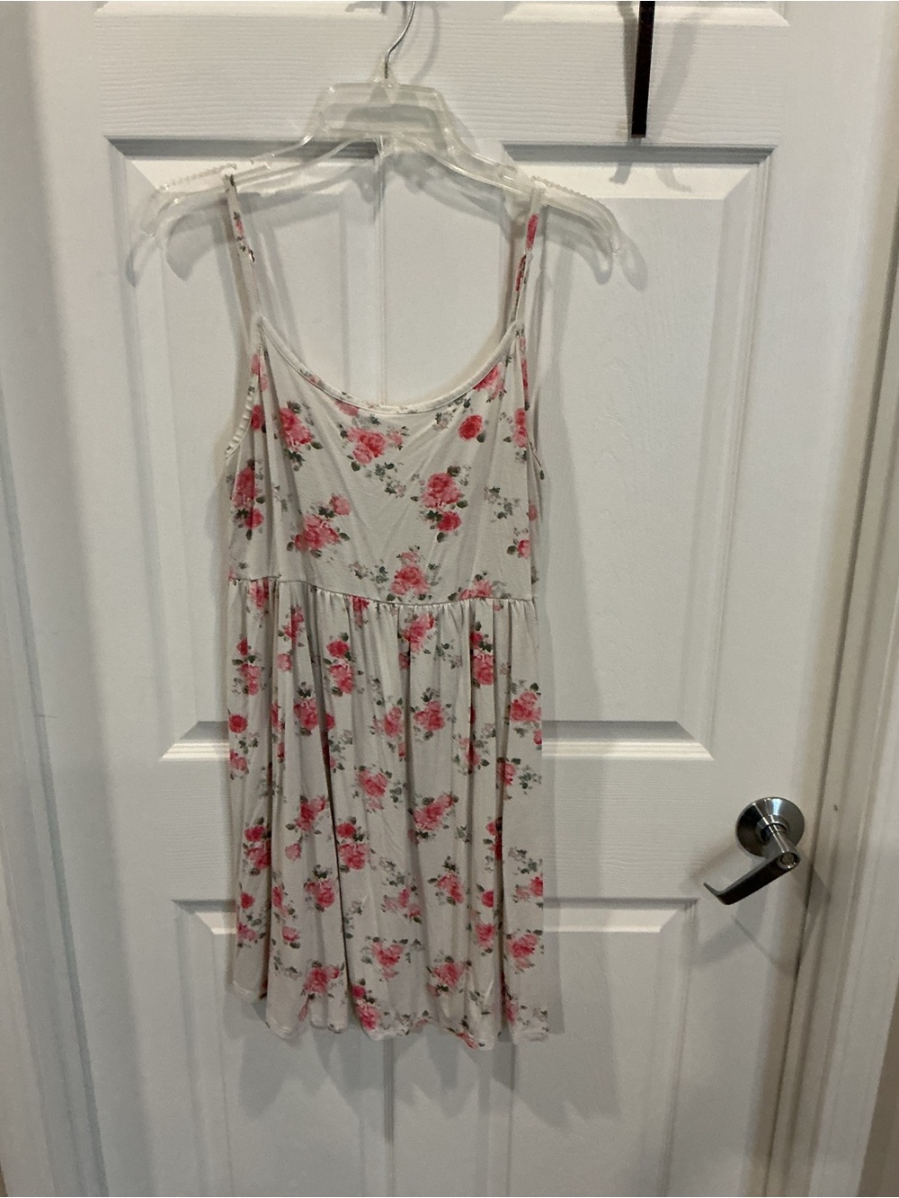 Floral Spaghetti Strap Dress in White and Pink